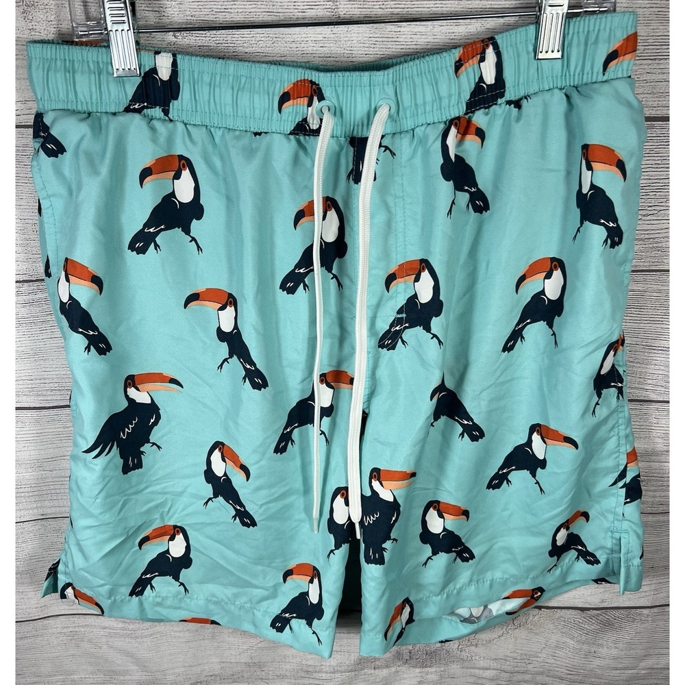 Old Navy Swim Trunks Shorts Bathing Suit with Toucans Size‎ Large